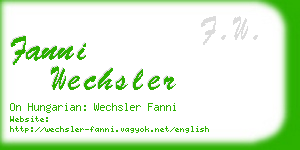 fanni wechsler business card